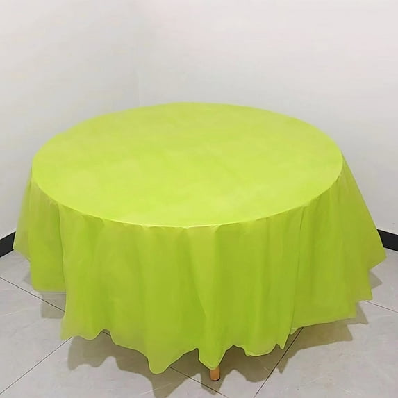 12 Pack Premium Plastic Disposable 84 Inch Round Tablecloth Round Table Covers Polyester Antependium,Gn3,Peva