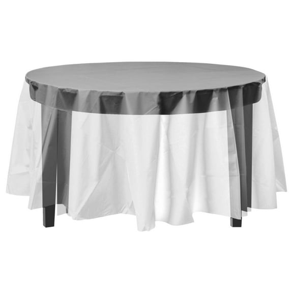 12-Pack Premium Plastic Tablecloth 84in. Round Table Cover - Clear