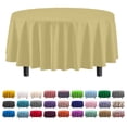 thumbnail image 1 of 12-Pack Premium Plastic Tablecloth 84in. Round Table Cover - Light Yellow, 1 of 7