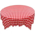 thumbnail image 1 of 12 Pack Premium Rectangular Plastic Checkered BBQ Tablecloth - Red & White Gingham Checkerboard Disposable Plastic Tablecloth 86.6 inch. Rectangular, 1 of 4