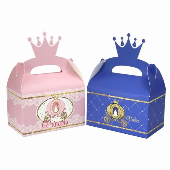 12-Pack Prince & Princess Themed Gift Boxes - Perfect for Birthday and Celebration Decorations