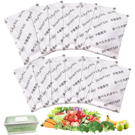 12 Pack Produce Saver Refills Kit for OXO GreenSaver Produce Keepers and Crisper Inserts, Keep Fruits Veg Fresh, Also Compatible with Bluapple Produce Freshness Saver Balls and other Produce Savers