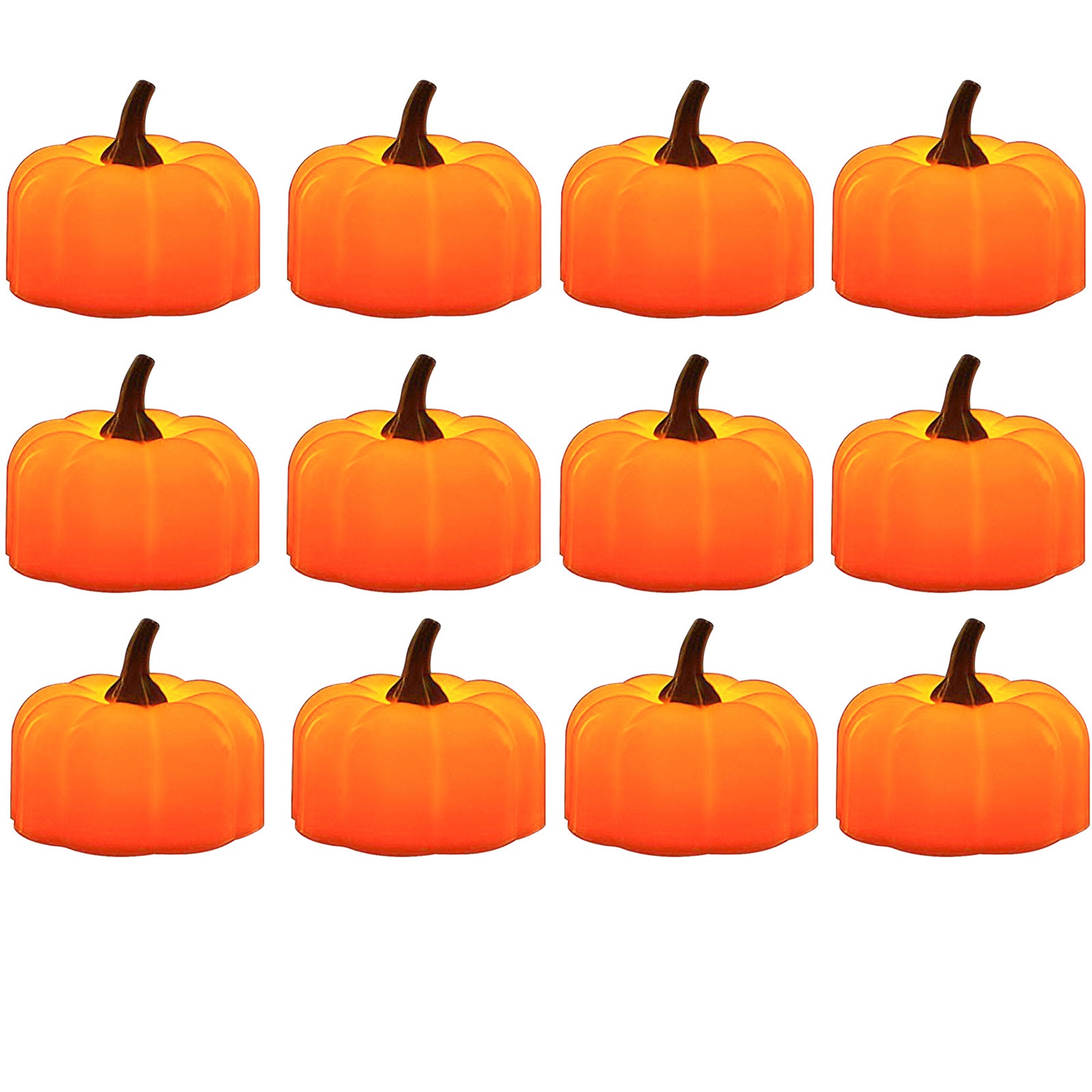 12 Pack Pumpkin Shape Tea Light Halloween Batteryoperated LED Candle