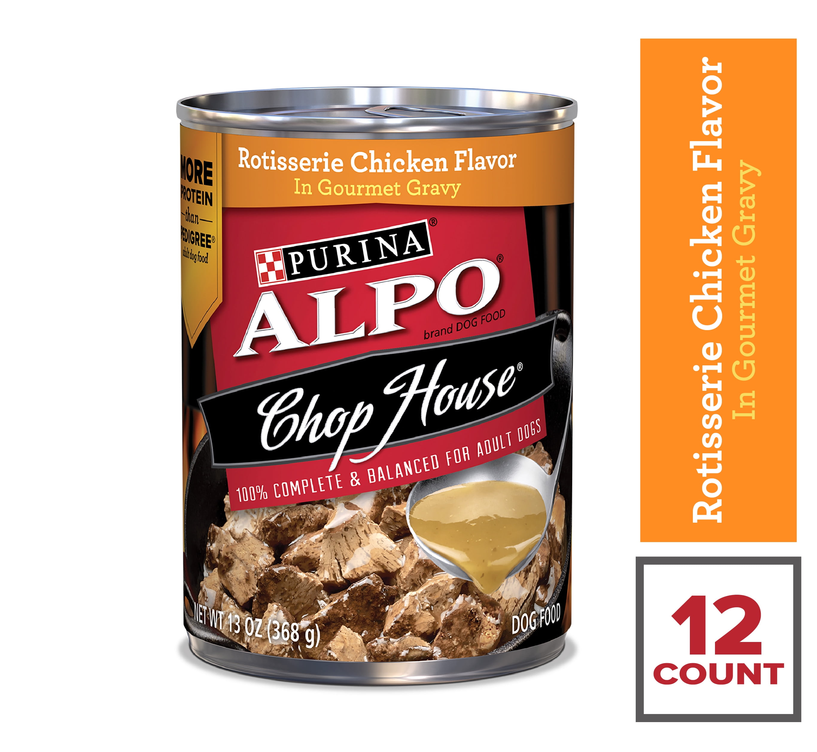 (12 Pack) Purina ALPO Gravy Wet Dog Food, Chop House Rotisserie Chicken