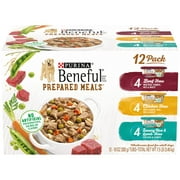(12 Pack) Purina Beneful High Protein, Wet Dog Food With Gravy Variety Pack, Prepared Meals Stew, 10 oz. Tubs