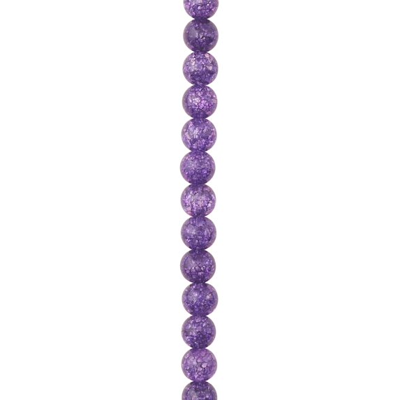 Bead Landing Purple Crackled Quartz Round Beads, 6mm, 12 Pack