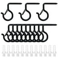 12 Pack Q Hanger Hooks Outdoor Screw Hooks with Safety Buckle Design