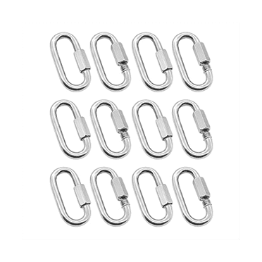 KINLINK 10PCS M4 5/32 Quick Link Chain Connector, 304 Stainless Steel Carabiner, Small Locking Carabiner Clips Heavy Duty Chain Link Connector For Connecting Hammock,Swing, Shade Sail-Capacity 500LB