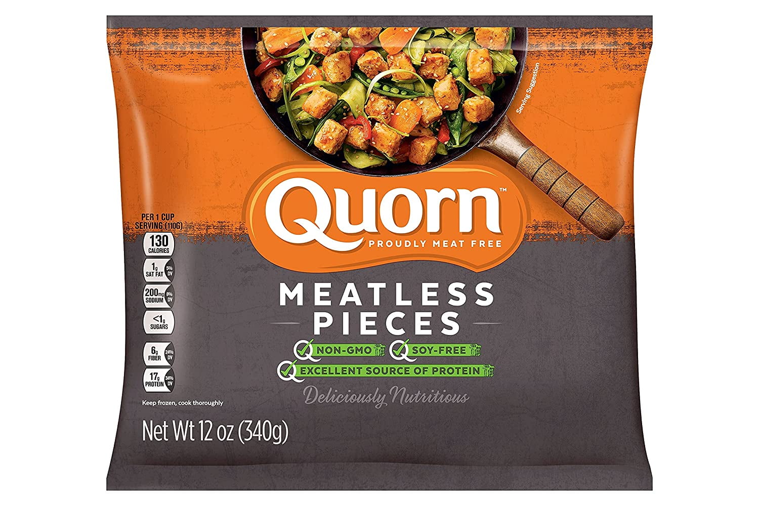 (12 Pack) Quorn Foods Meatless Pieces, Vegetarian, Frozen, 12 oz