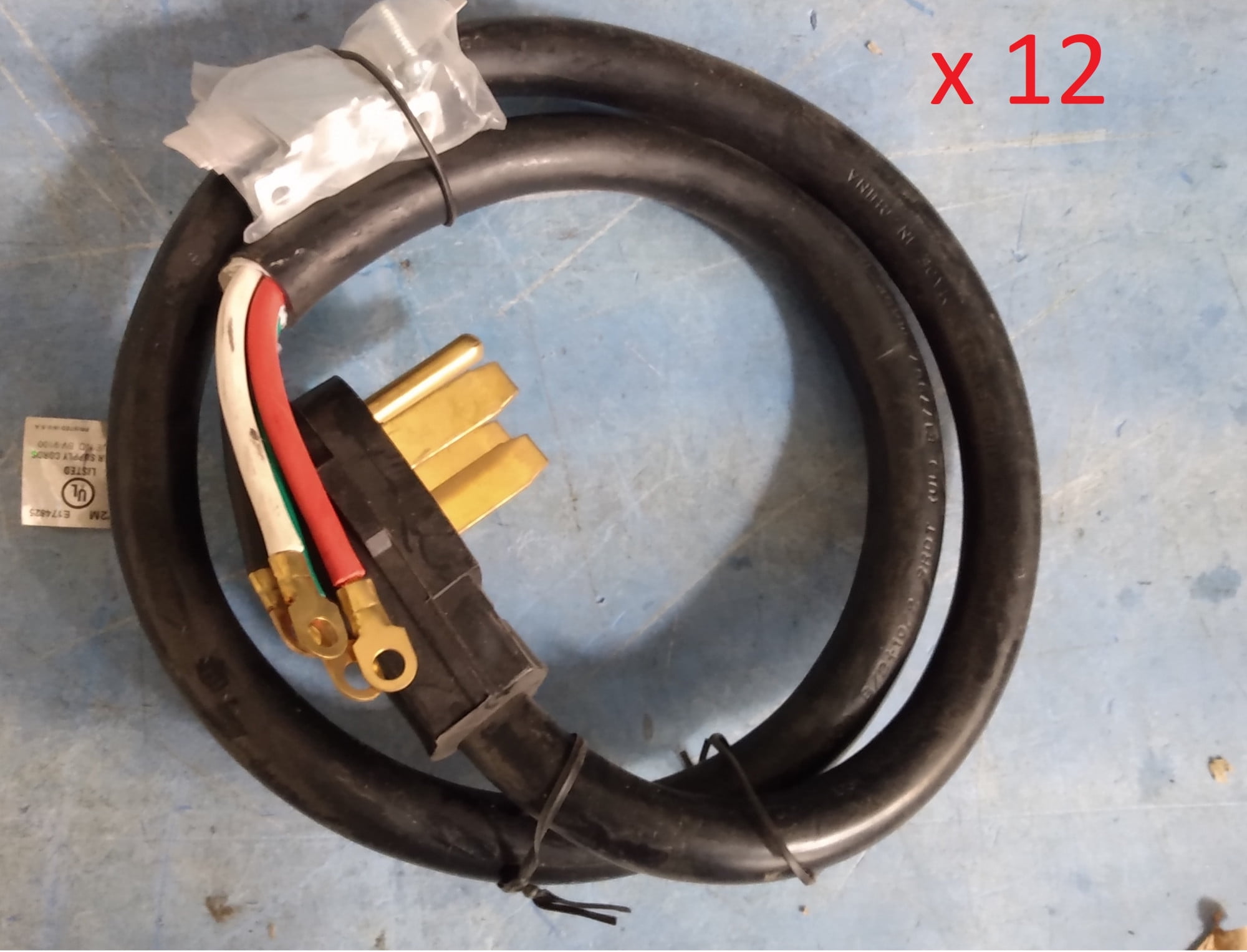 Appliance Factory Parts 12 Pack RANGE CORD 4 ft 4 wire 40 AMP MAG442412PACK
