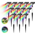 thumbnail image 1 of 12 Pack RGB Solar Spot Lights : 2 IN 1 Solar Lights Outdoor with 8 Lighting Modes & PC Light Guide Column for Tree Garden Yard Pathway,RGB Color Changing Landscape Lights,IP65 Waterproof, 1 of 9