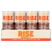 RISE Brewing Co. | Oat Milk Mocha Nitro Cold Brew Latte (12 7 fl. oz. Cans) - USDA Organic, Non-GMO | Vegan & Dairy Free | Clean Energy, Low Acidity, & Refreshingly Smooth | 150 Calories