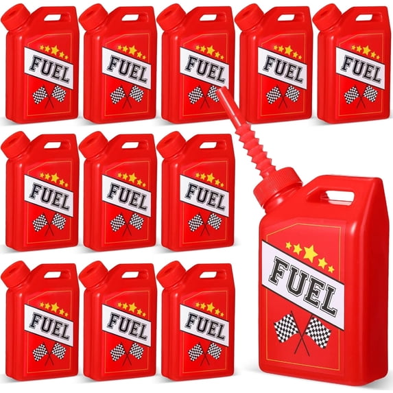12 Pack Race Car Fuel Can Cups Set 11 oz Car Fuel Can Drinking Cups with Straw Racing Car Theme Birthday Party Favor for Kids Racing Car Theme Birthday Party Baby Shower Supplies