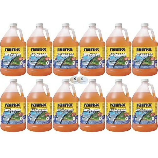 12 Pack Rain X All Season 2In1 Windshield Washer Fluid 1Gallon Jug