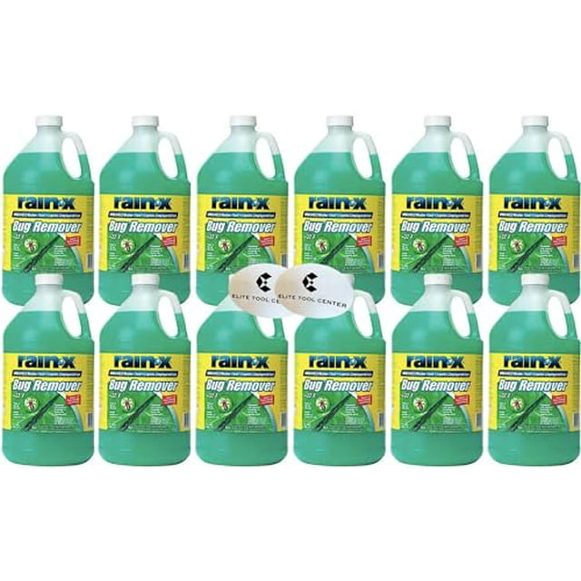 12 Pack Rain X Green Windshield Washer Fluid With Rain Repellant & Bug