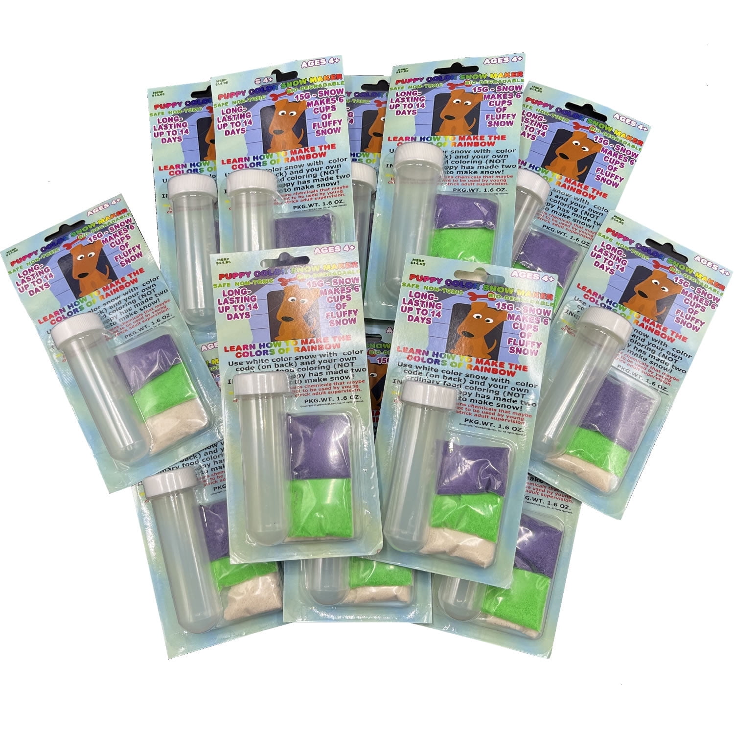 Colorfulinstant Snow 12-Pack Rainbow Color Instant Snow Powder – Sensory Play, Stocking ...