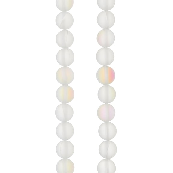 Bead Landing Rainbow Glass Round Beads, 8mm, 12 Pack