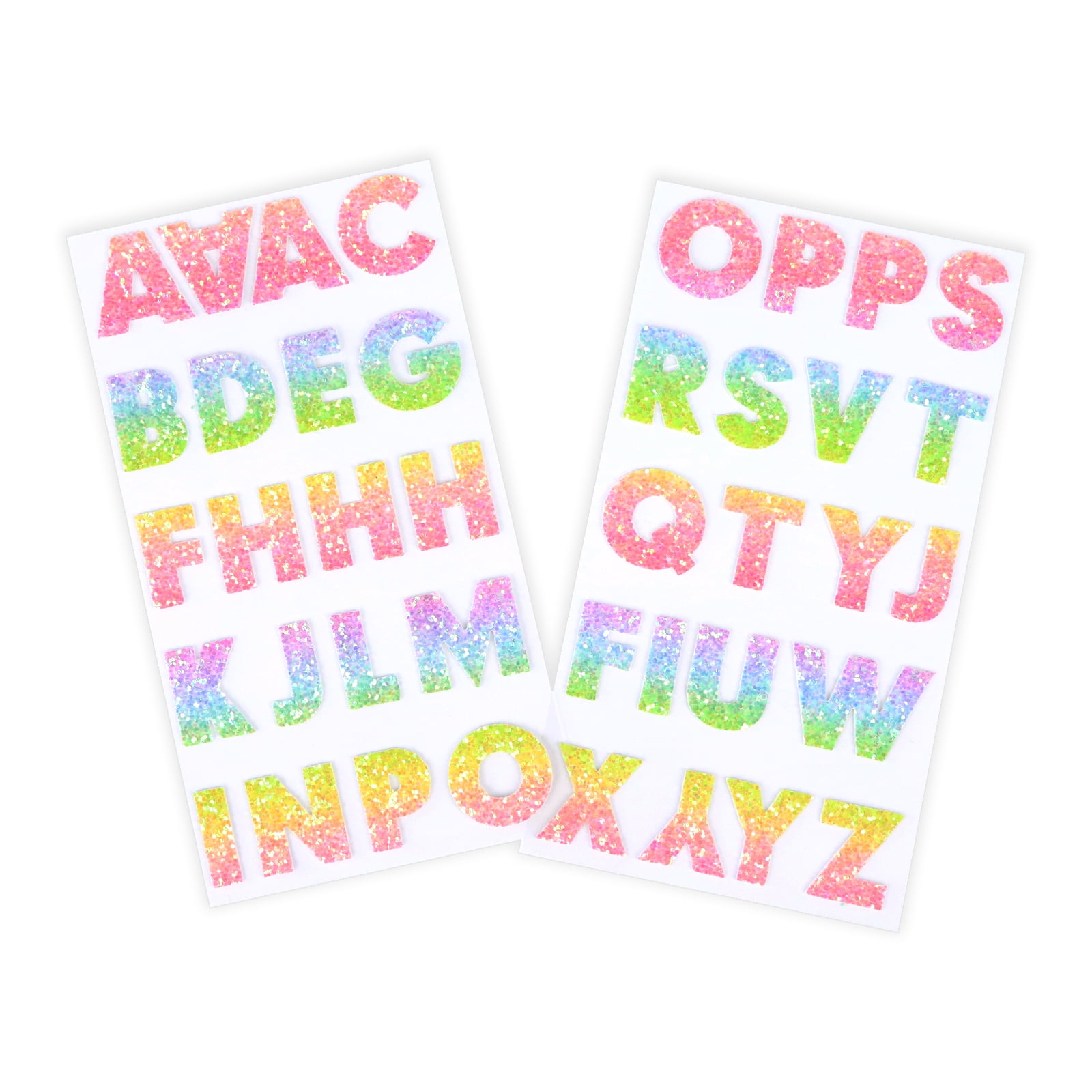 Recollections Rainbow Glitter Alphabet Stickers, 12 Pack