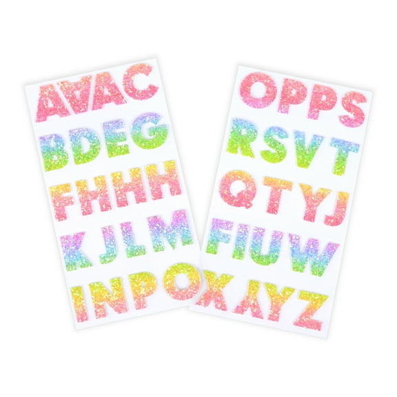 Recollections Rainbow Glitter Alphabet Stickers, 12 Pack
