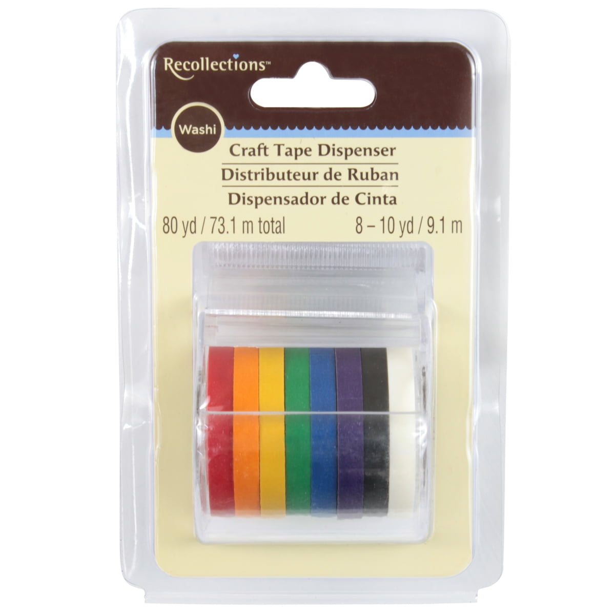 Recollections Rainbow Washi Craft Tape Dispenser, 12 Pack