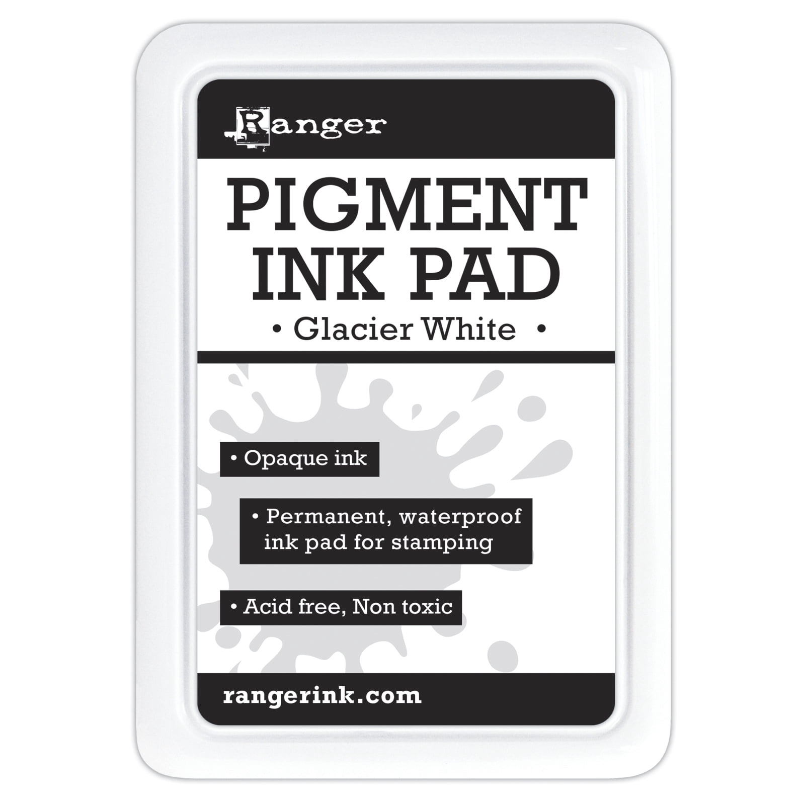 Ranger Glacier White Pigment Ink Pad, 12 Pack