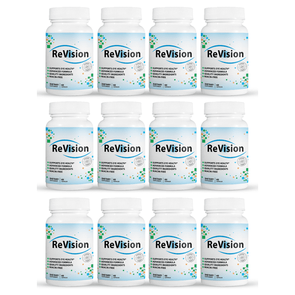 12 Pack ReVision Advanced Vision Supplement Supports Eye Health 60 Capsules x12
