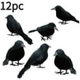 thumbnail image 1 of 12 Pack Realistic Feathered Crows Halloween Fake Crow Black Crows Artificial Crow Halloween Handmade Feathered Crow for Halloween Indoor Outdoors Ravens Birds Decoration, 1 of 7