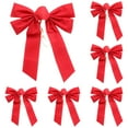 thumbnail image 1 of 12 Pack Red Christmas Ribbon Bows, 9" x 11" for Xmas Wreaths, Gift Wrapping, Holiday Party Decorations, Bows, 1 of 5