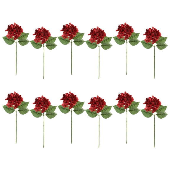 Ashland Red Hydrangea Stem, 12 Pack