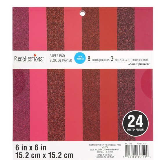 Recollections Red Paper Pad, 6" x 6", 12 Pack
