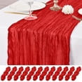 thumbnail image 1 of 12 Pack Red Table Runner 10Ft Cheesecloth Table Runner Rustic Gauze Table Runners Romantic Long Sheer Fabric Cheese Cloth Table Runners for Wedding Party Bridal Baby Shower, 1 of 7