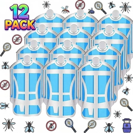12 Pack Refill Cartridges, 2026 Upgraded Flying Insect Trap Refills Compatible with zzevo Flying Insect Trap Indoor Light M364 M364A Fully Compatible Size,Fly Catcher Trap (12 Refill Cartridges)