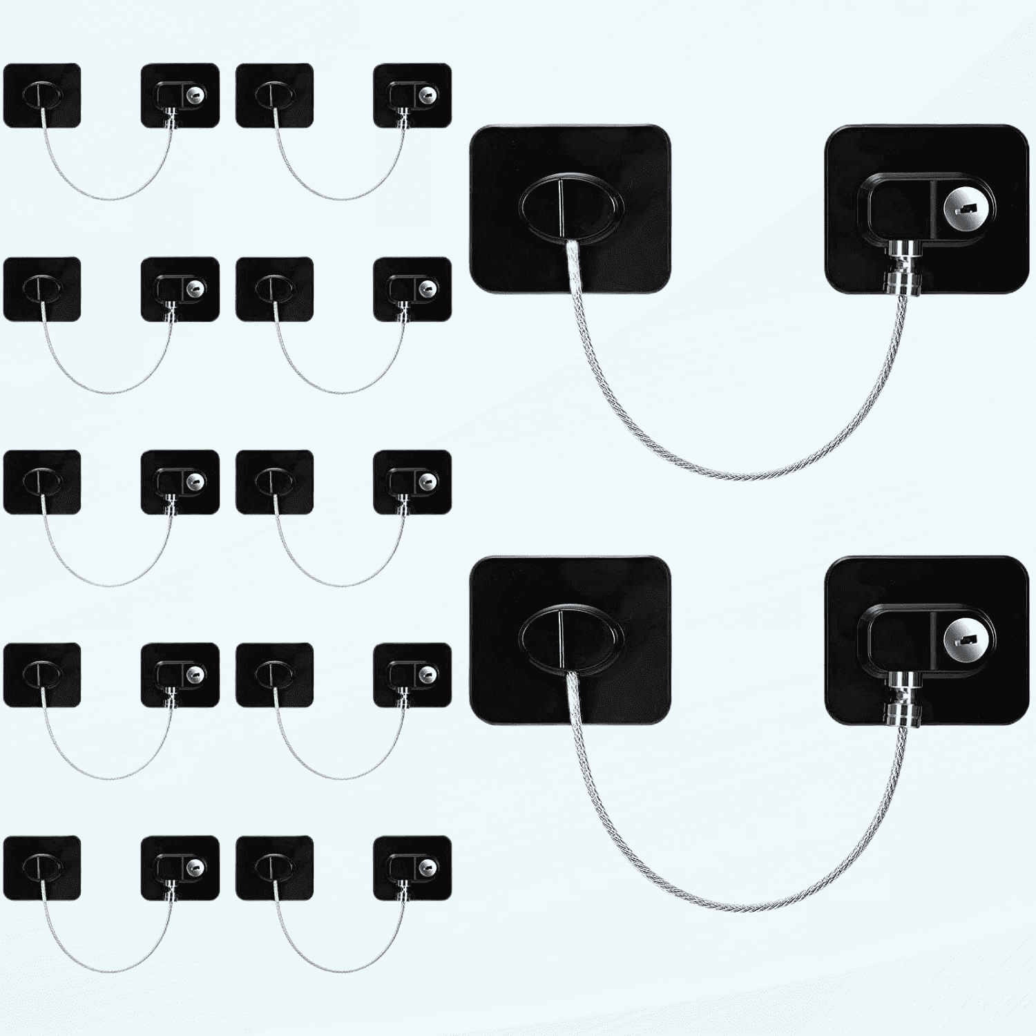 12 Pack Refrigerator Lock Fridge Lock with Keys Adhesive Child Safety