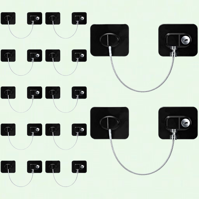 12 Pack Refrigerator Lock Fridge Lock with Keys, Child Safety