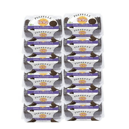 12 Pack - Reko Pizzelle Authentic Italian Style Waffle Cookie, Dark Chocolate, 7 Ounce Each