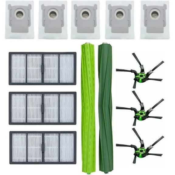 12 Pack Replacement Parts For iRobot Roomba s9 (9150) s9+ s9 Plus (9550) S Series Wi-Fi Connected Robot Vacuum Cleaner, 1 Pair Roller Brushes + 3 HEPA Filters + 3 Side Brushes + 5 Dust Bags