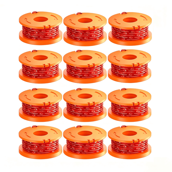 12 Pack Replacement Spools Replacement Trimmer Spools 0.065 Inch 10 FT Compatible with Worx WA0010 String Trimmers (12 Spools)