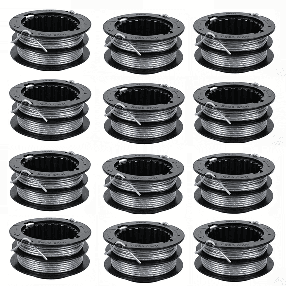 12 Pack Replacement Trimmer Spools 0.08'' 17 FT Compatible with Greenworks ST60B00 ST80L200 ST60V-TO Trimmer String Line