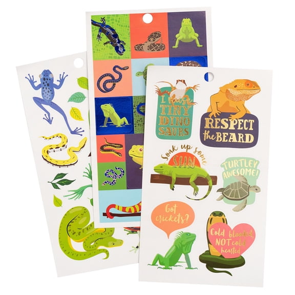 Recollections Reptiles Sticker Book, 12 Pack