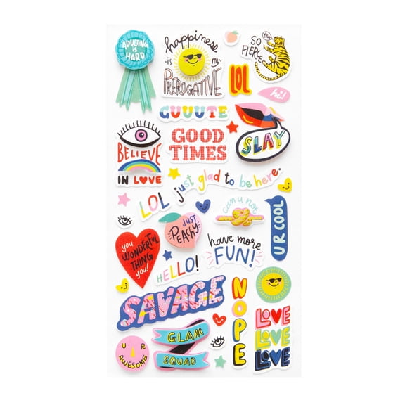 Recollections Retro Quotes Stickers, 12 Pack