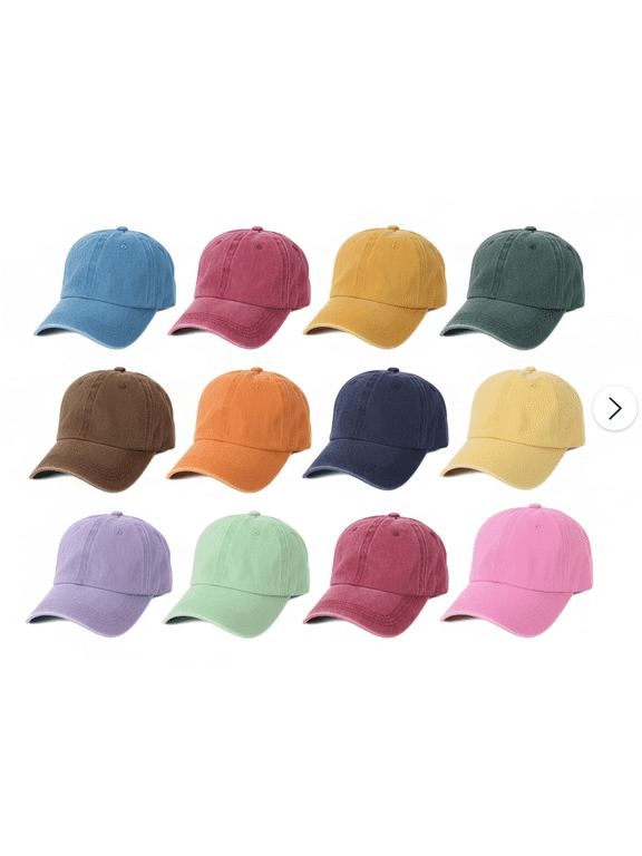 12 Pack Retro Washed Baseball Caps - Adjustable Snapback Dad Hats for Men & Women All-Season Available