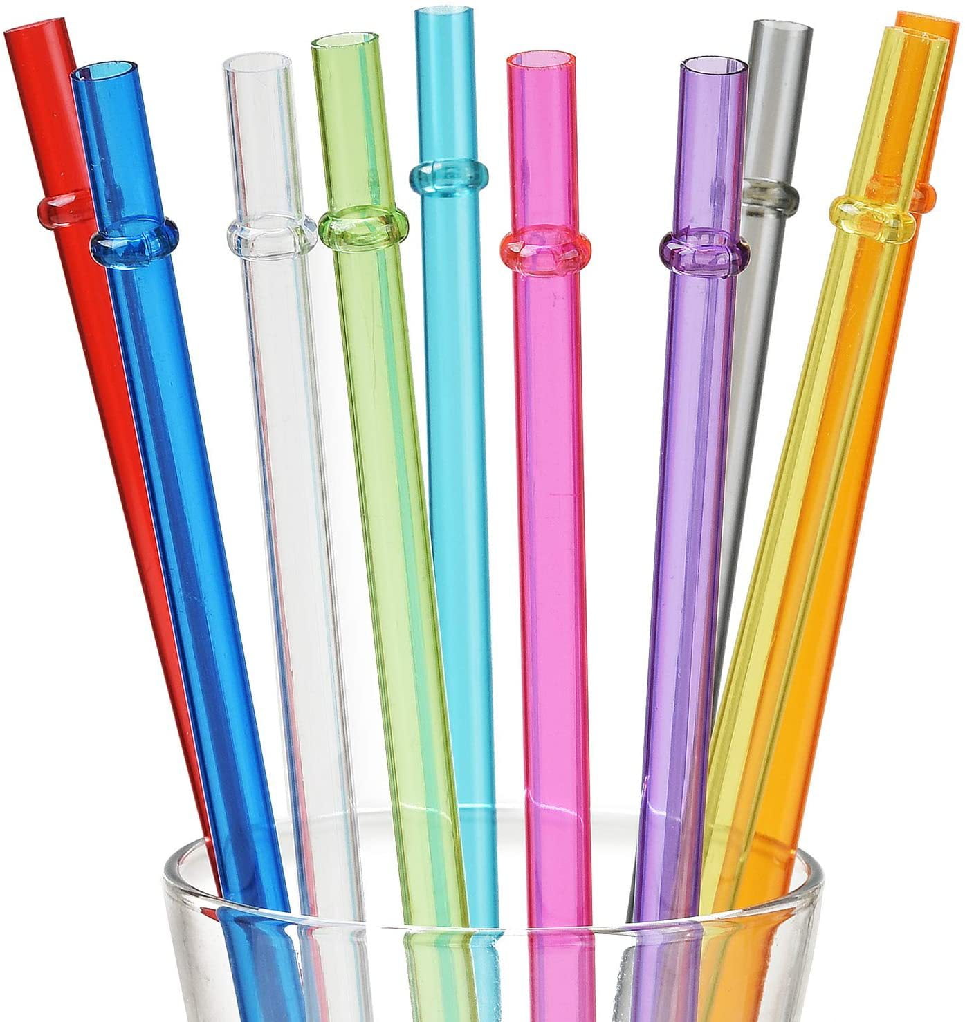 Reusable Stainless Steel Straws -16 Pack 10.5 & 8.5 Reusable Straws with  4 Straw Cleaner Brush and 16 Silicone Tips with 1 Travel Case, Eco Friendly