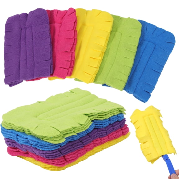 12 Pack Reusable Duster Refills, Washable Microfiber Polyester Dust Pads, 7.3 x 4.4 Inch Sleeve-Type Duster Covers for Blind, Fan, Corner, Home & Car Cleaning