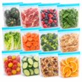 12 Pack Reusable Gallon Freezer Bags - Dishwasher & Microwave Safe for ...
