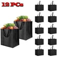 thumbnail image 1 of 12 Pack Reusable Grocery Shopping Bags, Large Foldable Shopping Bags Tote Bags,Black tote bags,Lotus trolley bags for shopping cart, 1 of 8