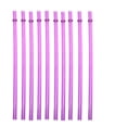 thumbnail image 1 of 12-Pack Reusable Hard Plastic Drinking Straws with Stopper Rings, Durable Ribbed Replacement Straws for Travel Tumblers and Cups, Clear BPA-Free Drinking Straws #B3 Purple_104, 1 of 4