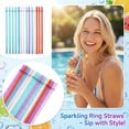 thumbnail image 1 of 12 Pack Reusable Hard Plastic Threaded Drinking Straws BPA Free Dishwasher Safe for Tumblers Glass Jars Cold Beverages Everyday Use Dark Blue, 1 of 5