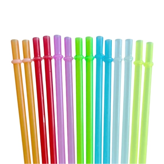 12 Pack Reusable Plastic Drinking Straws, Washable Straw Set for Home and Outdoor Picnic, BPA Free for Daily Beverages 9 Inch