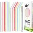 12 Pack Reusable Silicone Straws for Toddlers & Kids BPA Free
