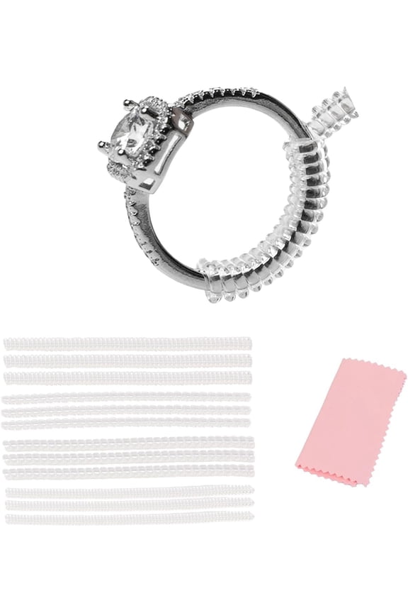 12-Pack Ring Sizer for Loose Rings, 4 Sizes Invisible Ring Size Adjuster, Spiral Bands Size Resizer, Clear TPU Rings Guards for Women Men, No Cut Comfortable Band Tightener Fits 2-6mm Bands